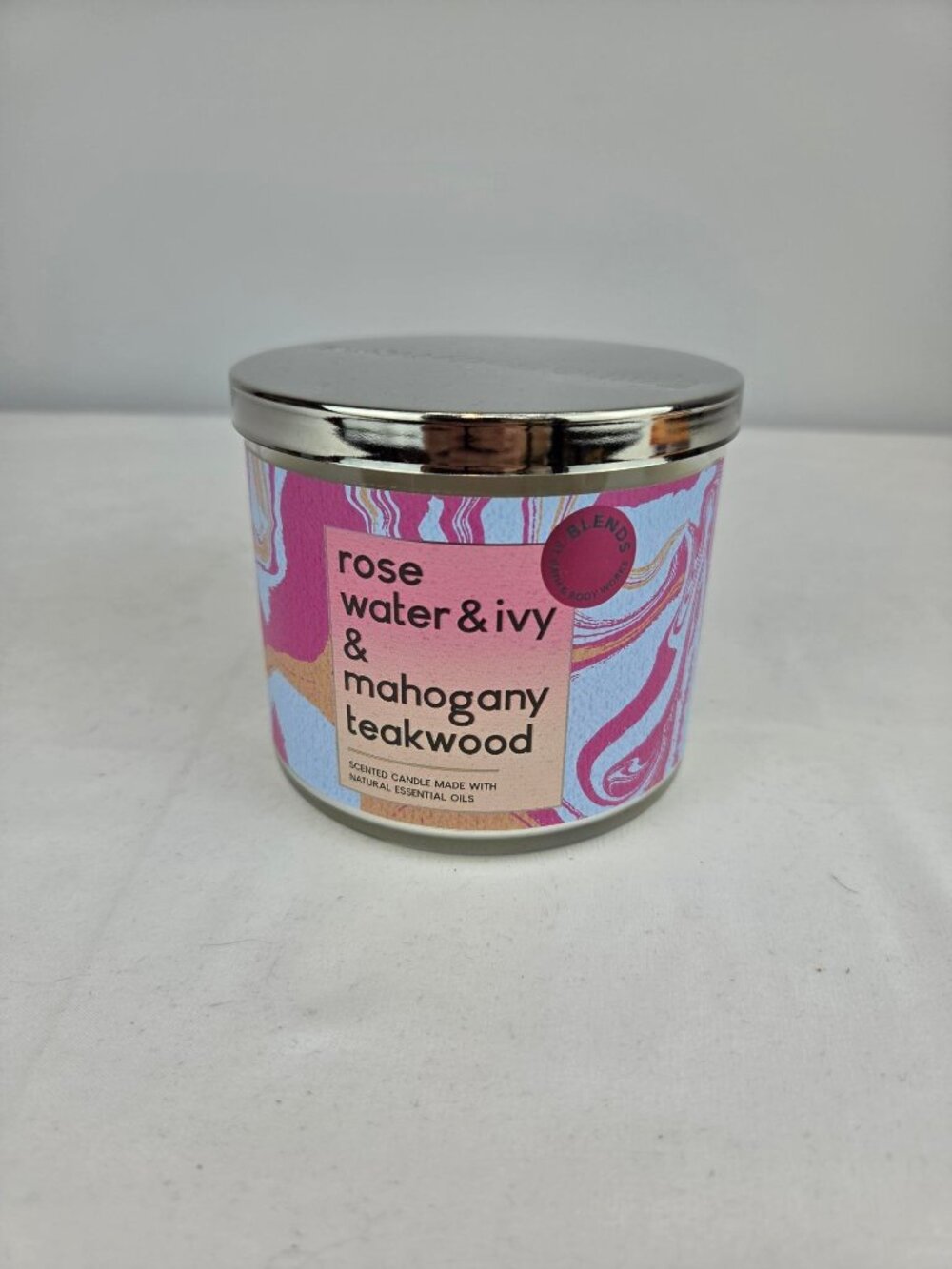 Bath & Body Works Rose Water & Ivy & Mahogany Teakwood 3-Wick Candle 14.5 oz NEW